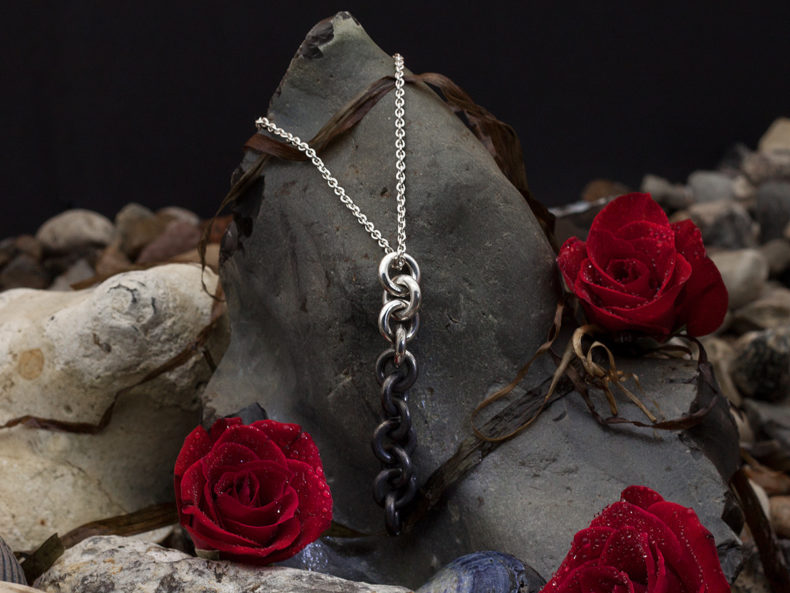 Sterling Silver Anchor Chain Pendant Necklace